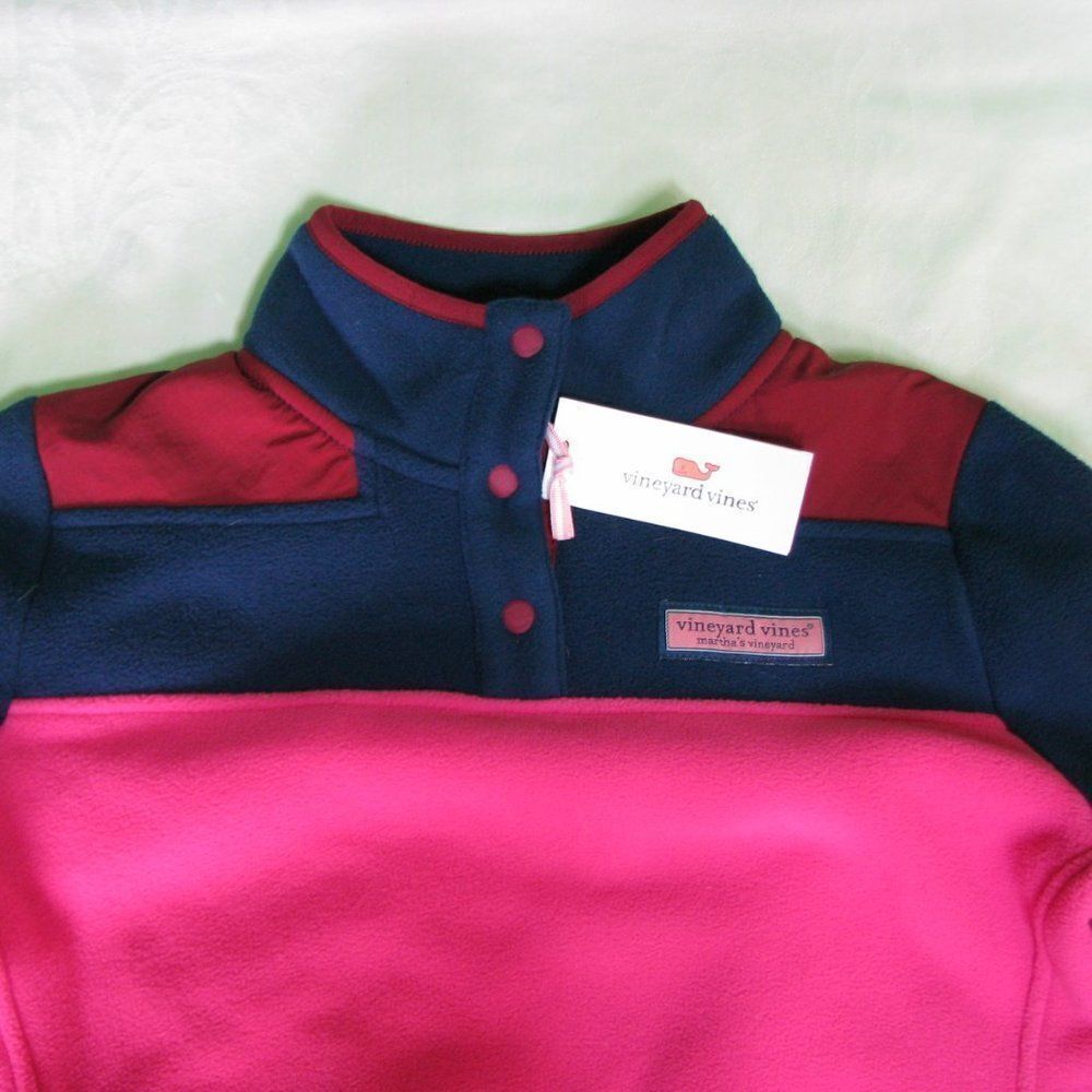 NWT Vineyard Vines Color Block Snap Fleece